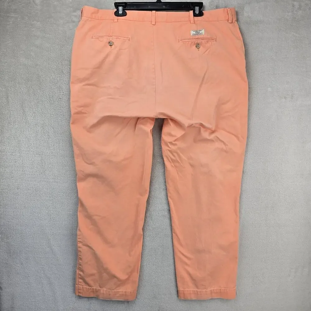 Vintage Polo Ralph Lauren Pants Mens 42x30 Peach Classic Twill Trousers 90s Y2K